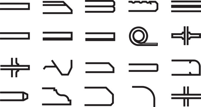 A Collection of Architectural Edge Profile in a graphic design set. 