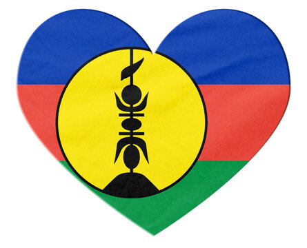 New Caledonia flag heart shape love concept