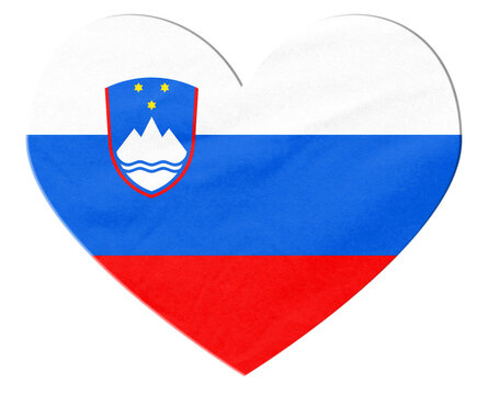 Slovenian flag heart representing love and patriotism
