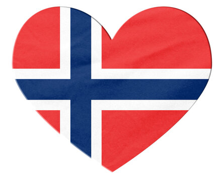 Norway flag forming heart shape transparent background