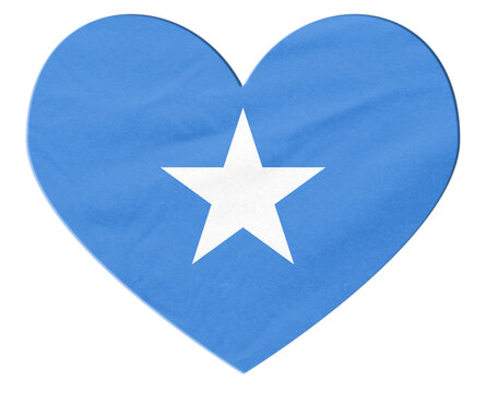 Somalia flag in heart shape showing national pride