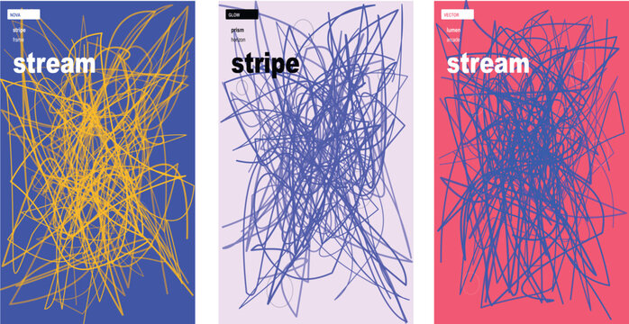 Colorful stream stripe pattern vector design template Vector