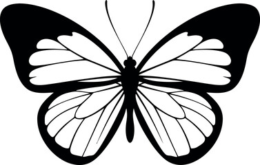 Elegant black and white butterfly illustration a delicate winged creature in artistic detail © MD. MAMUNAR RASHID
