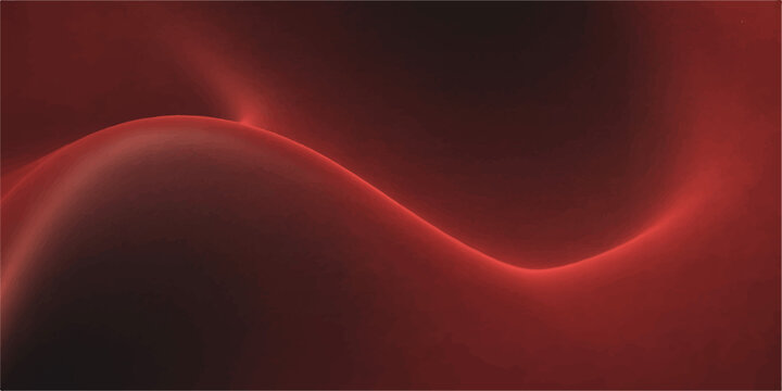 Red abstract wallpaper design featuring a smooth flow of glowing heart shapes with light motion curves and vibrant energy lines in a textured vector backdrop