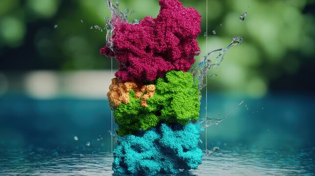 Protein folding concept with enzyme structure and stability dynamics.