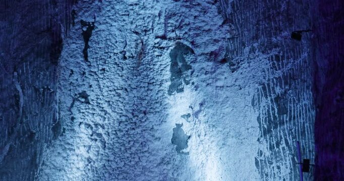Salt Rock Wall Texture Inside Zipaquira Salt Cathedral