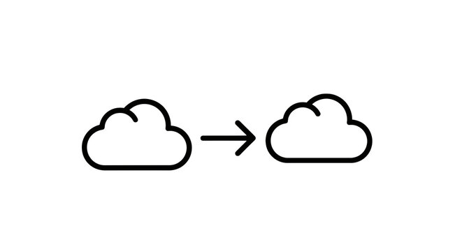 Cloud icon transformation simple symbol.