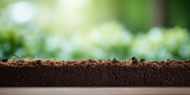 Close-up of fertile soil layer