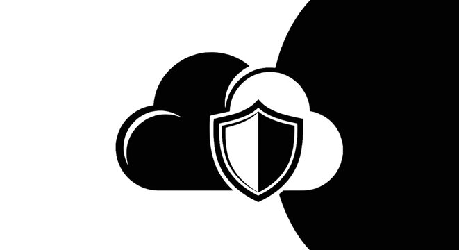 Cloud Security Shield Icon Symbol.