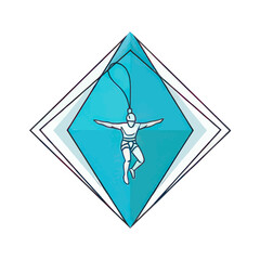 Bungee jumping icon on abstract background © Marchell