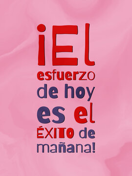 Abstract Hand Writing Spanish Classroom Decor Quotes Education Poster with Colorful Background	
