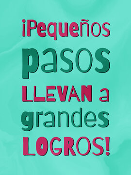 Abstract Hand Writing Spanish Classroom Decor Quotes Education Poster with Colorful Background	
