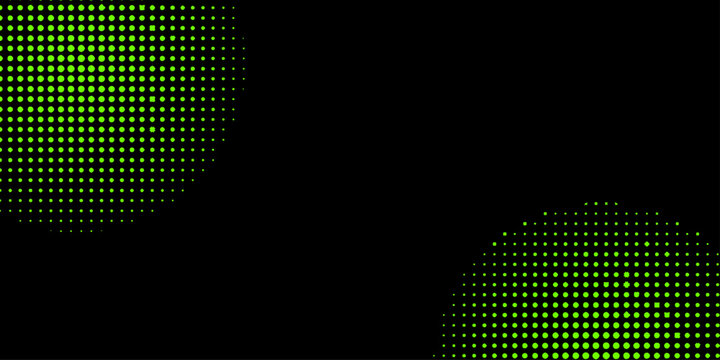 Abstract Modern black and green background with halftone dots pattern design. Vector illustration abstract technology. Background with monochrome dotted texture. Polka dot pattern template.