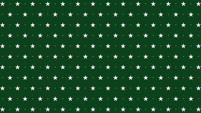 Animated Seamless Pattern Of Self-Drawing Five-Pointed Stars On A Dark Green Background, 4K Seamless Loop, 16:9 Horizontal Video