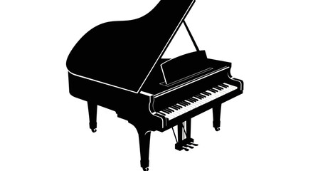 Grand piano silhouette on white background © DanvataLabs