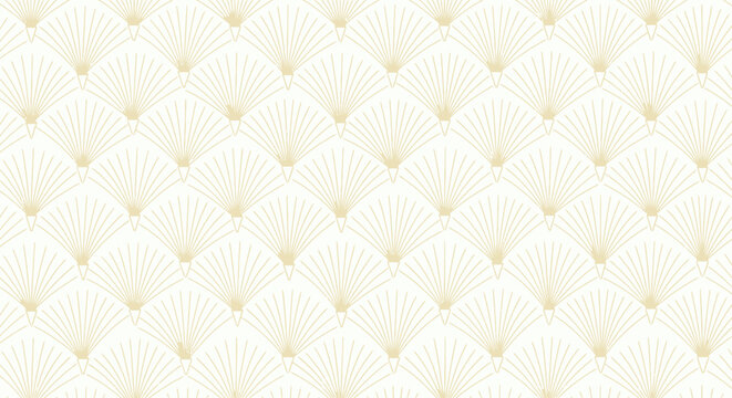 Art Deco Pattern Seamless Geometric Background in Gold and White