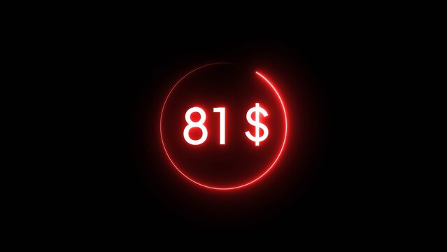 Neon dollar illustration number.  Glowing business dollar on background.