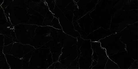 Deep black marble background with striking silver and white natural veining, refined luxury stone pattern perfect for high end architecture and decorative surfaces © Siratul Nababi Turfa