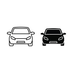 Obraz premium Minimalist car icons in contrasting styles