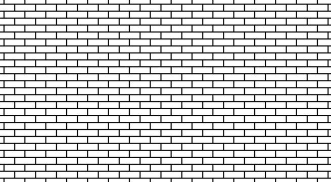 clean white fill color with black outline shapes Vector illustration. Seamless brick wall pattern. Bricks cladding wall. Walling wallpaper.