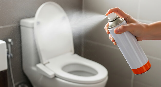 Maintaining Freshness A Hand Sprays Odor Neutralizer to Cleanse Bathroom Air and Enhance Hygiene