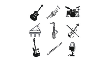 Musical instruments silhouettes © Darwaty