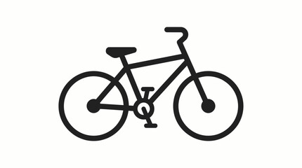 Fototapeta premium Vintage black sport bike with black wheels and pedals isolated on a white background for cycling and transport illustration
