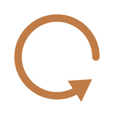 Obraz premium Brown Reset or Refresh Circular Arrow Icon Vector