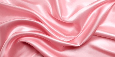 Fototapeta premium Elegant pink and red silk fabric waves create a smooth luxury textile backdrop with shiny satin curves and romantic purple drapery texture