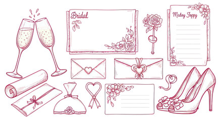 Wedding Invitation Elements and Bridal Stationery Collection © Naswi