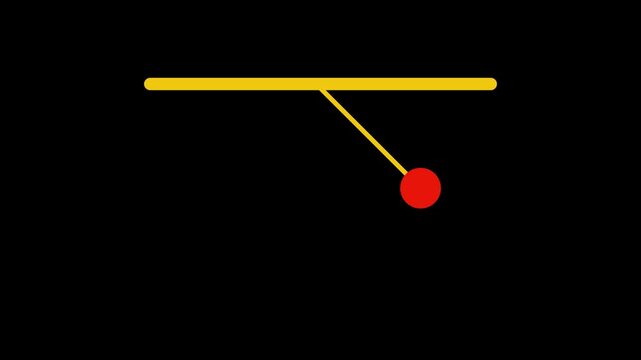 Minimalist 2D Simple Pendulum Swinging Animation Loop.
This loop able video represents physics concepts, motion, rhythm, and the passage of time. Ideal for educational content, science presentations.