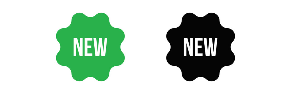 New glyph icon. This rounded flat symbol is drawn with intensive red and black colors on a white background.