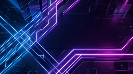 Naklejka premium Futuristic Neon Background with Dynamic Lines and CGI Effects