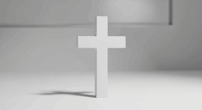 White Christian Cross Symbol Alone.