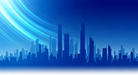 Fototapeta premium Eid al adha cityscape a vibrant blue skyline celebrating the festival of sacrifice and islamic tradition