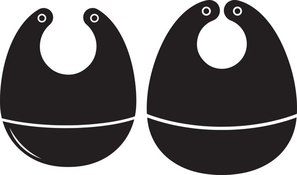 Baby bib icon set feeding protection