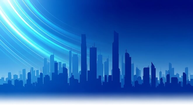 Eid al adha cityscape a vibrant blue skyline celebrating the festival of sacrifice and islamic tradition