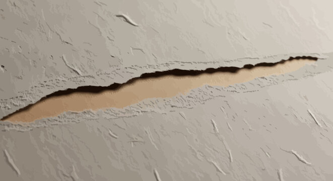 Crack in a wall surface closeup.