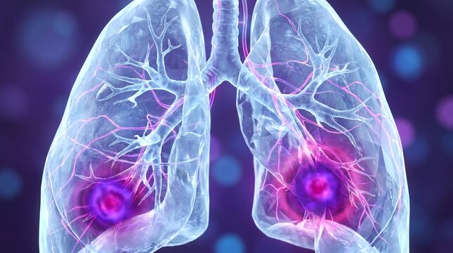 Human lungs anatomy respiratory system bronchial tree infection inflammation pulmonary disease medical 3D visualization