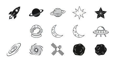 Space elements vector illustration © Dika