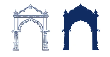 arc gate India building hand drawn vector ink traditional oriental asian Indian design isolated © CharlieNati
