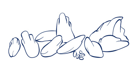 rocks stones hand drawn vector ink traditional oriental asian Indian design isolated © CharlieNati