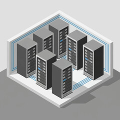 Fototapeta premium Server Room Racks Technology Data Center Computing.