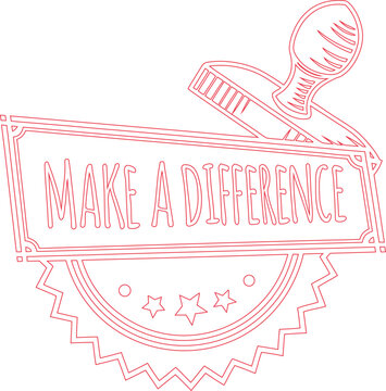 Make a Difference Call to Action Outline Stamp with a Rubber Stamp Icon