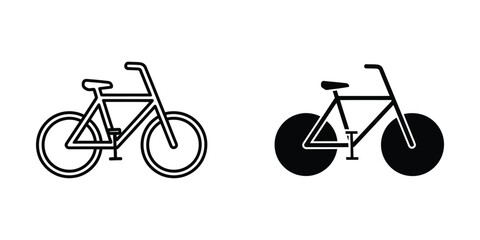 Black and white bicycle icon with fat tires © parvnstock