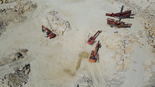 sand quarry view from a drone