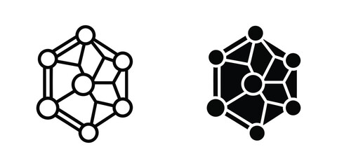 Naklejka premium Black and white geometric molecular structure diagram