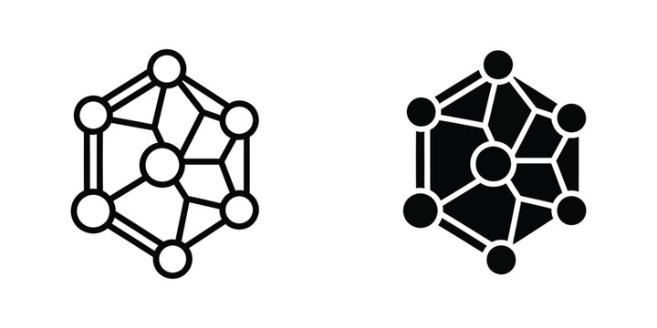 Black and white geometric molecular structure diagram
