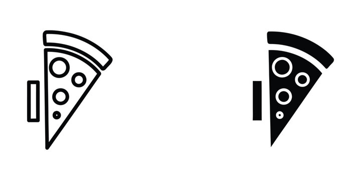 Two stylized pizza slices with pepperoni icons