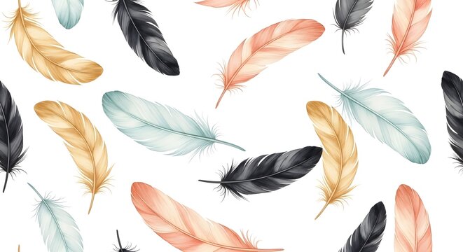 Watercolor feather pattern a delicate and artistic design
